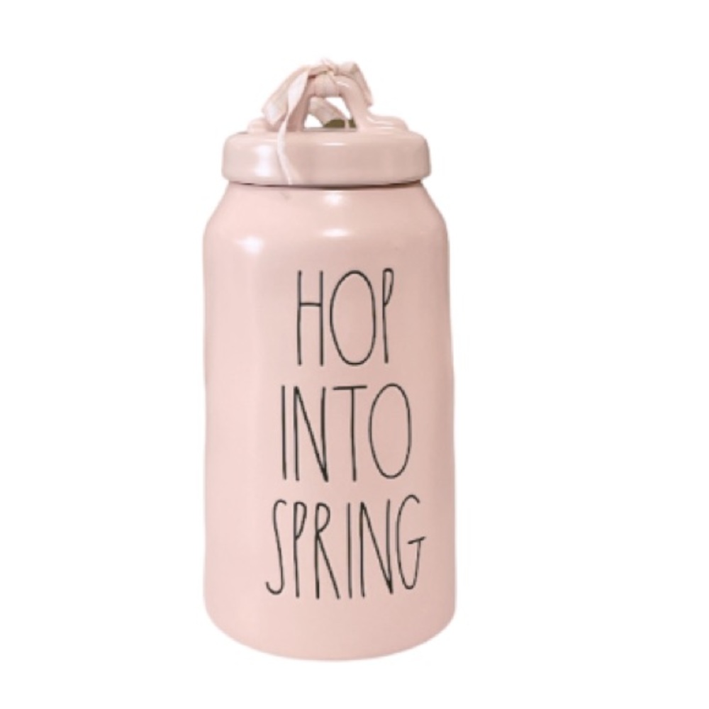 NEW Rae Dunn HOP INTO SPRING Canister 🐇💖🐇💖🐇
